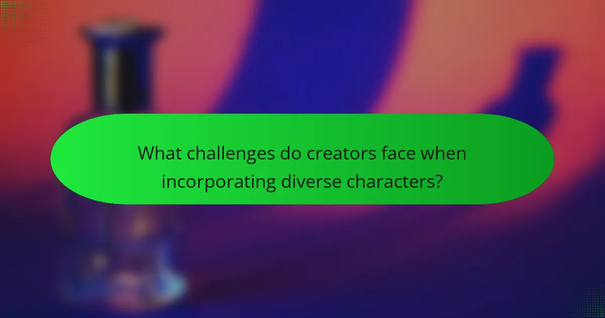 What challenges do creators face when incorporating diverse characters?