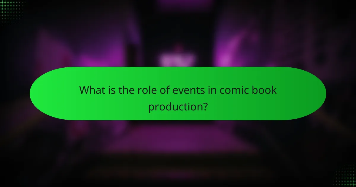 What is the role of events in comic book production?