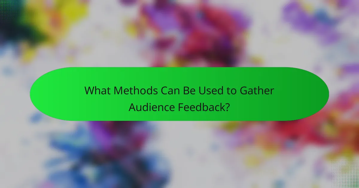 What Methods Can Be Used to Gather Audience Feedback?